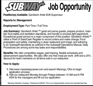 $625,000 in scholarships go to Subway sandwich artists